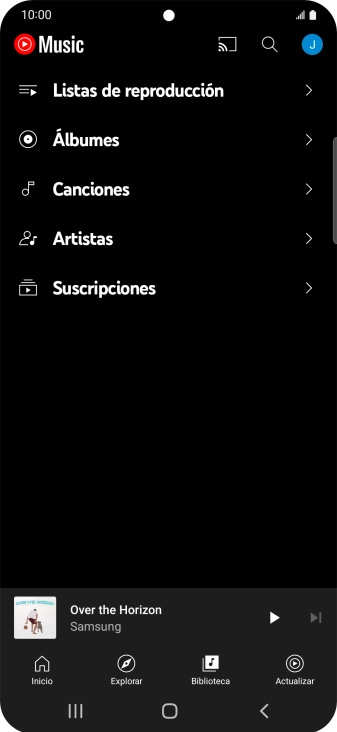 Pulsa una categoría y desplázate al archivo de música deseado.
