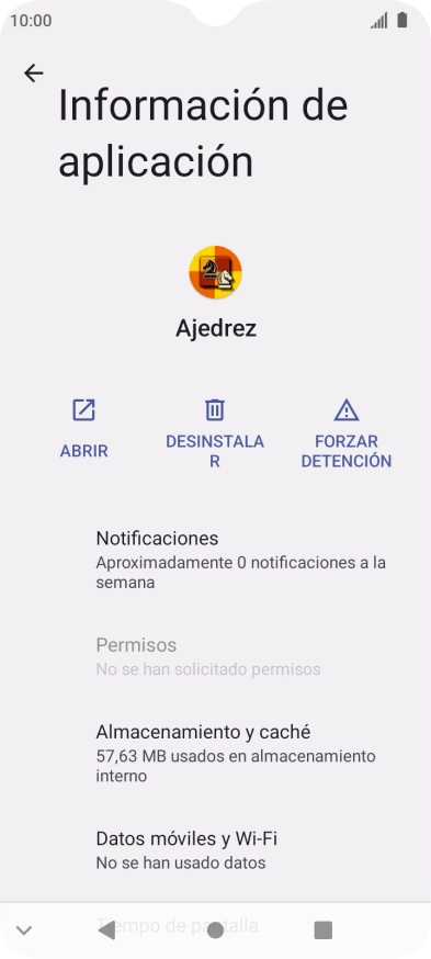 Pulsa Almacenamiento y caché.