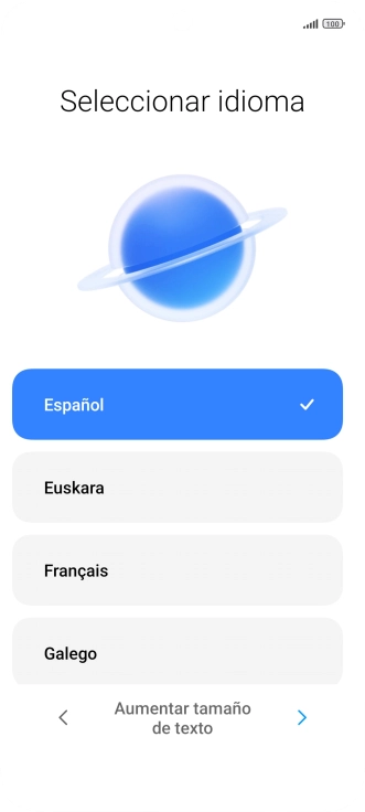 Pulsa el idioma deseado.