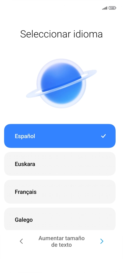 Pulsa el idioma deseado.