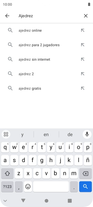 Introduce el nombre del tema o de la app y pulsa el icono de búsqueda.