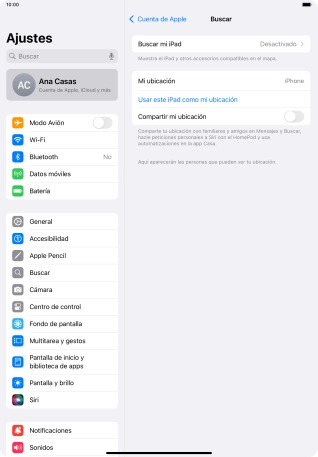 Pulsa Buscar mi iPad.