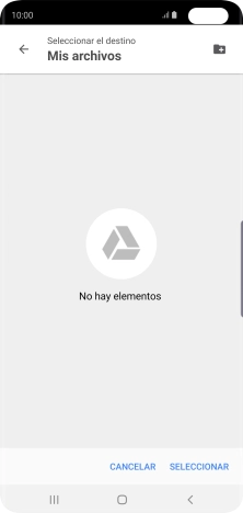 Si deseas crear una nueva carpeta, pulsa el icono de nueva carpeta y sigue las indicaciones de la pantalla para crearla.