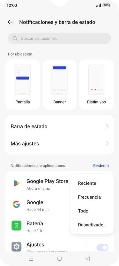 Pulsa el ajuste deseado.
