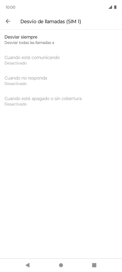 Pulsa el tipo de desvío deseado.
