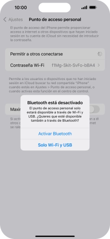 Si la función de wifi está activada, pulsa Solo Wi-Fi y USB.