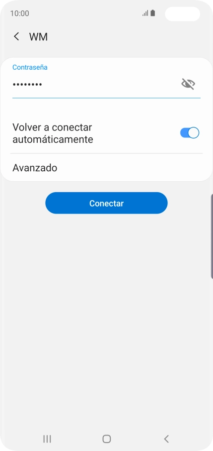 Introduce la contraseña de la red wifi y pulsa Conectar.