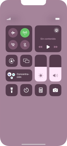 Pulsa el icono de modo de avión para activar o desactivar la función.