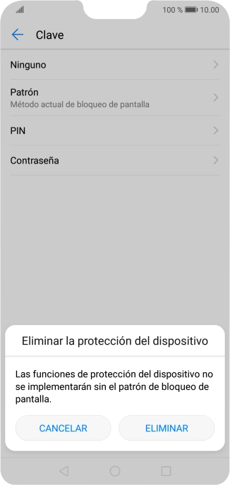 Pulsa ELIMINAR.