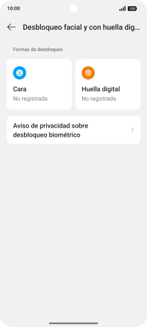 Pulsa Huella digital.