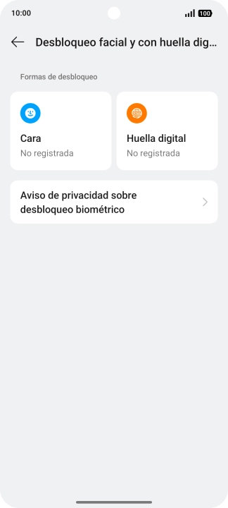 Pulsa Huella digital.