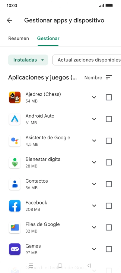 Pulsa la app deseada.