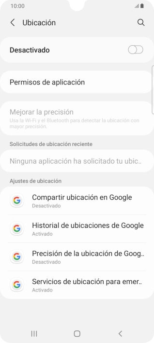 Pulsa el indicador para activar o desactivar la función.