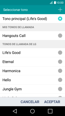 Pulsa los timbres de llamada deseados para escucharlos.
