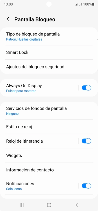 Pulsa Tipo de bloqueo de pantalla e introduce el código de seguridad extra que has creado anteriormente.