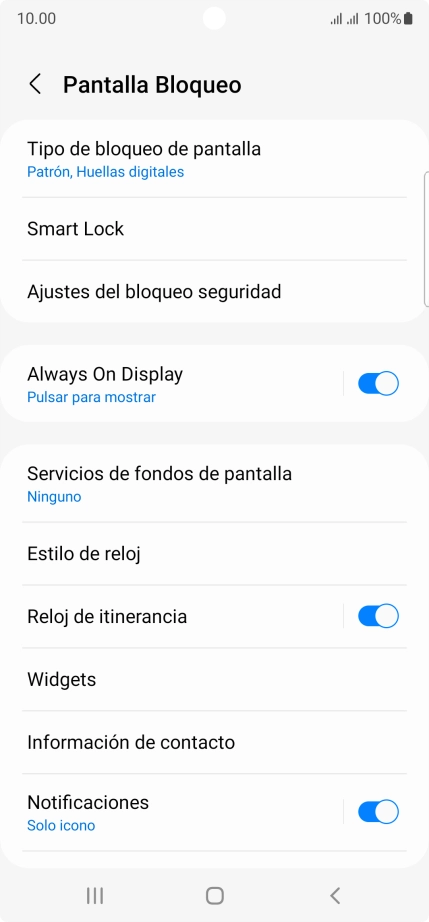 Pulsa Tipo de bloqueo de pantalla e introduce el código de seguridad extra que has creado anteriormente.