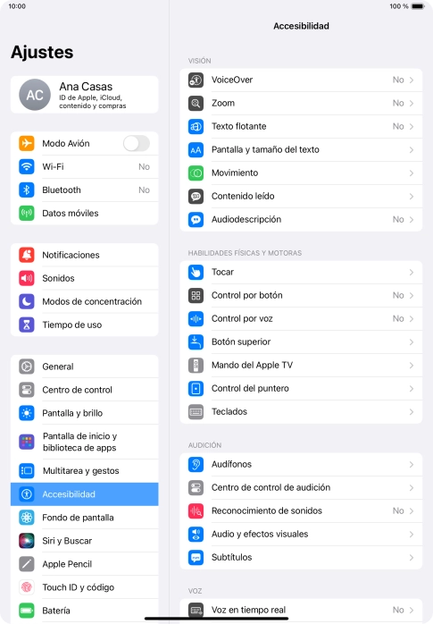 Pulsa una categoría bajo 