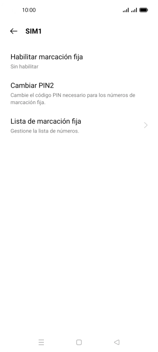 Pulsa Habilitar marcación fija.