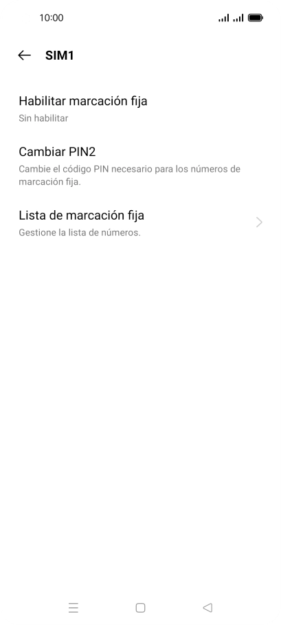 Pulsa Habilitar marcación fija.