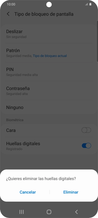 Pulsa Eliminar.
