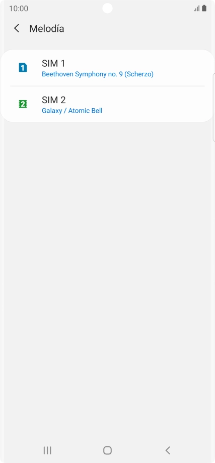 Pulsa el nombre de la tarjeta SIM.