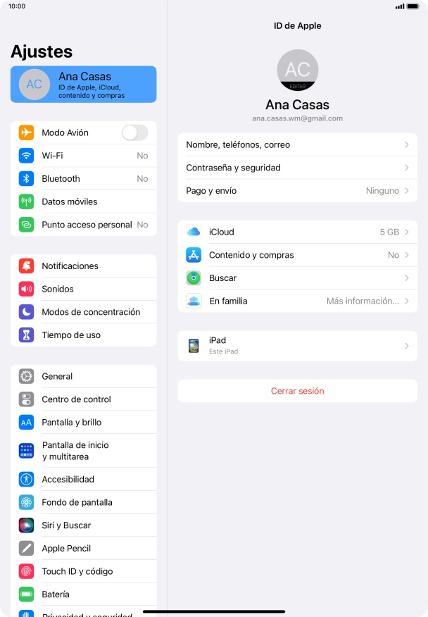 Desliza el dedo hacia arriba desde la parte inferior de la pantalla para terminar y volver a la pantalla de inicio.