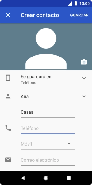 Pulsa Teléfono e introduce el número de teléfono.