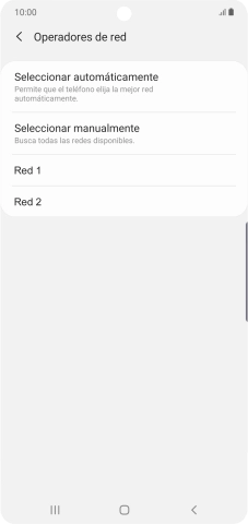 Pulsa la red deseada.