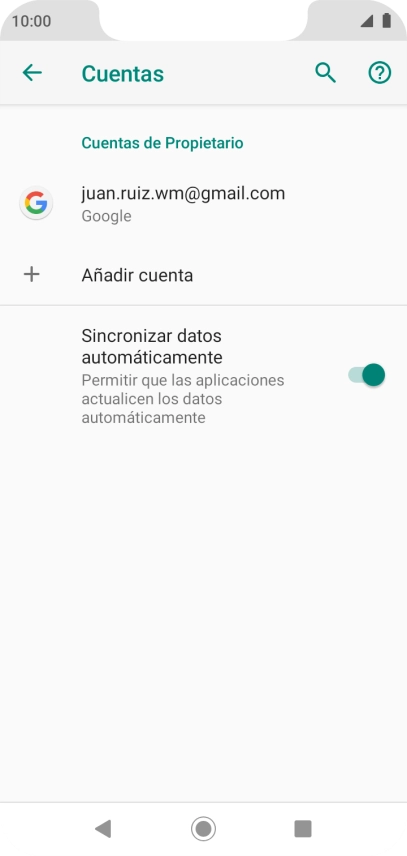 Pulsa Añadir cuenta.