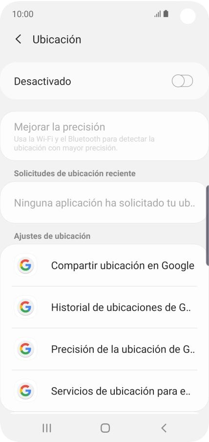 Pulsa el indicador para activar o desactivar la función.