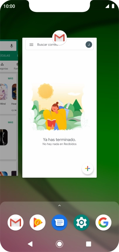 Desliza el dedo hacia la derecha por la pantalla.