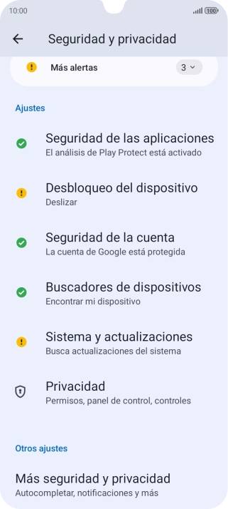 Pulsa Desbloqueo del dispositivo.