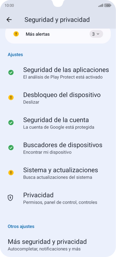 Pulsa Desbloqueo del dispositivo.