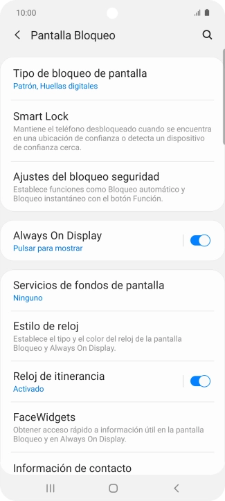 Pulsa Tipo de bloqueo de pantalla e introduce el código de seguridad actual.
