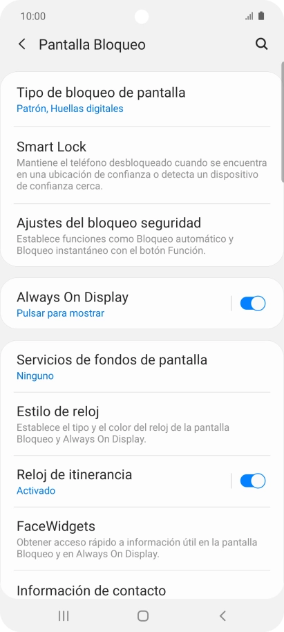 Pulsa Tipo de bloqueo de pantalla e introduce el código de seguridad actual.
