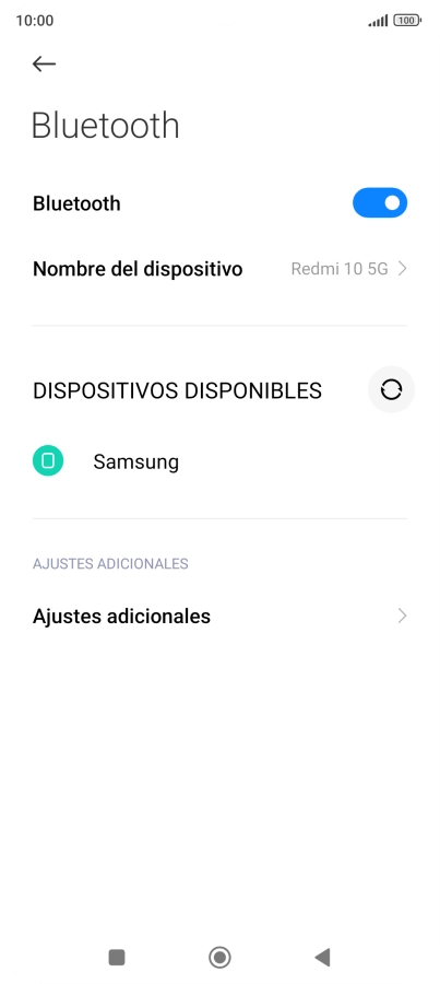 Pulsa el dispositivo Bluetooth deseado y sigue las indicaciones de la pantalla para vincular el dispositivo al teléfono.