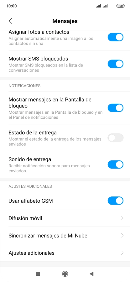 Pulsa Ajustes adicionales.