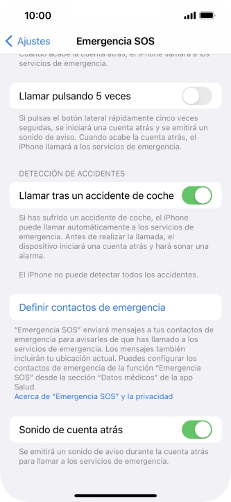Pulsa el indicador junto a 