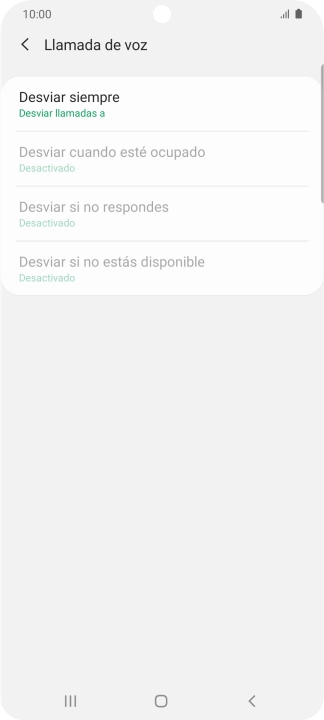 Pulsa el tipo de desvío deseado.