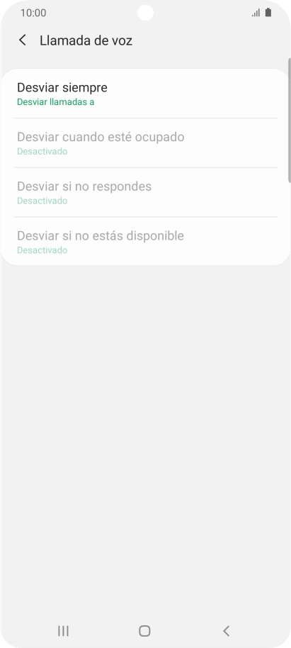 Pulsa el tipo de desvío deseado.