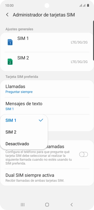 Pulsa el ajuste deseado.
