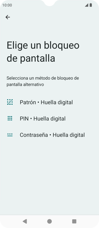 Pulsa el código de seguridad deseado y sigue las indicaciones de la pantalla para crear un código de seguridad del teléfono adicional.
