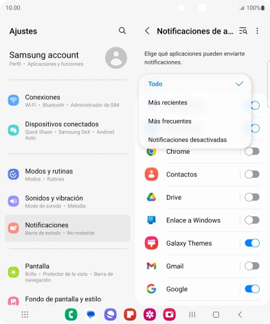 Pulsa el ajuste deseado.