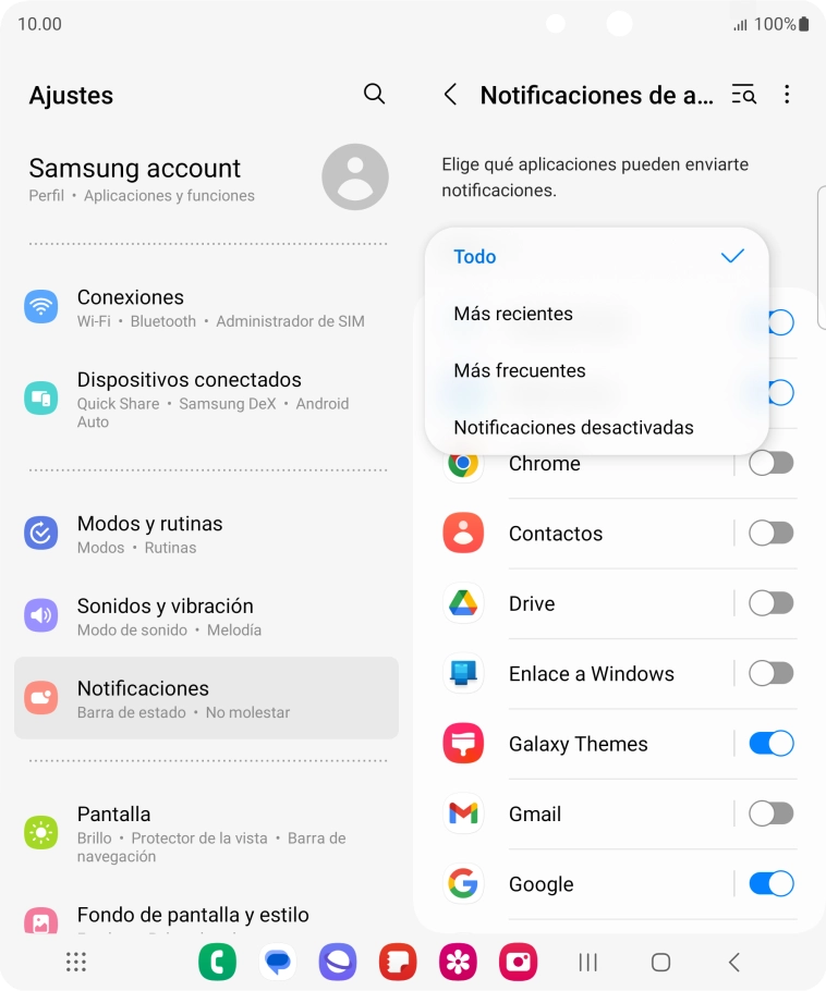Pulsa el ajuste deseado.
