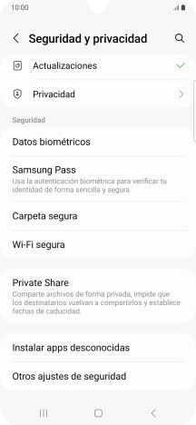 Pulsa Otros ajustes de seguridad.
