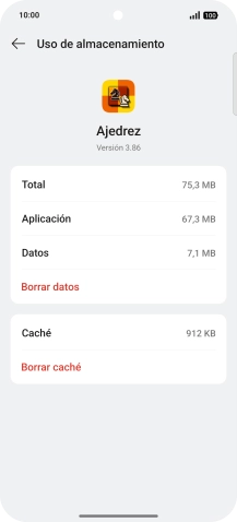 Pulsa Borrar caché.