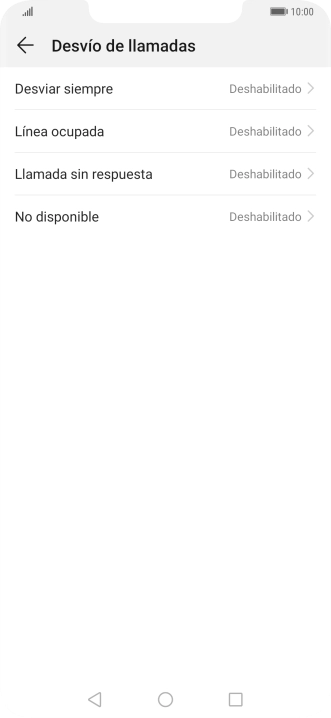 Pulsa el tipo de desvío deseado.