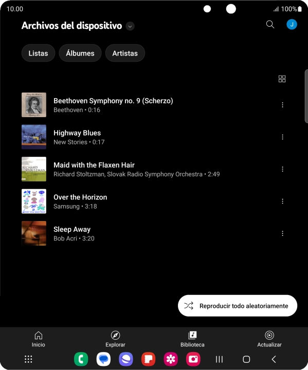 Pulsa el archivo de música deseado.