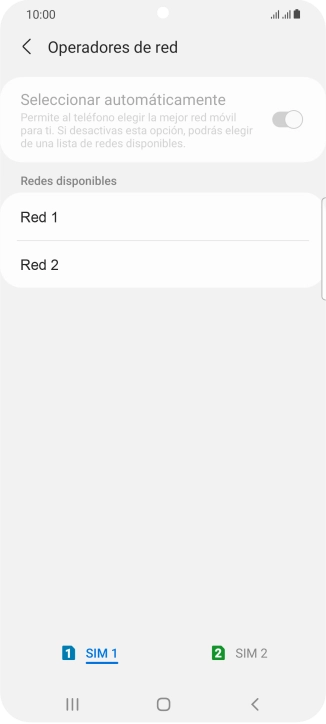 Pulsa la red deseada.