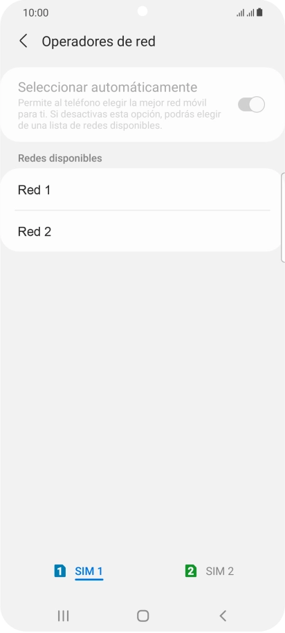 Pulsa la red deseada.